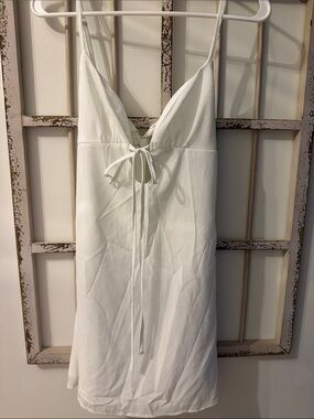 Women’s White Tie-Front Slip Dress - Brand Not Visible